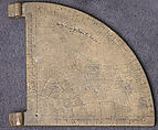 Horary Quadrant, Muhammad ibn Mahmud, Brass; cast, incised
