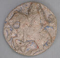 Roundel with a Mounted Falconer and Hare, Gypsum plaster; modeled, painted, and gilded