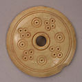 Spindle Whorl or Button, Bone; incised