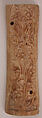 Plaque, Bone; carved with remains of paint