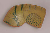 Fragment of a Bowl, Earthenware; underglaze painted in monochrome pigments under transparent glaze