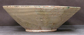 Bowl, Earthenware; white slip with polychrome slip decoration under transparent glaze