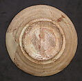 Bowl, Earthenware; white slip with monochome slip decoration under transparent glaze