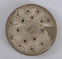 Lid, Earthenware; slip covered and incised, unglazed