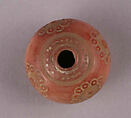 Button or Bead, Ivory or bone; tinted, incised, and inlaid with paint