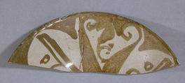 Fragment of a Bowl, Earthenware; luster-painted on opaque white glaze
