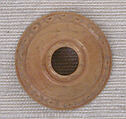 Button or Bead, Bone; incised and inlaid with paint