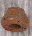 Button or Bead, Bone; incised and inlaid with paint
