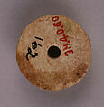 Button or Bead, Bone; tinted, incised, and inlaid with paint