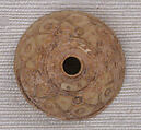 Button or Bead, Bone; incised and inlaid with paint