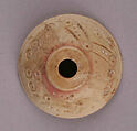 Button or Bead, Bone; incised and inlaid with paint