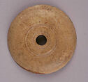Spindle Whorl, Bone; incised