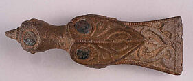 Finial, Bronze; cast, incised, inlaid with silver