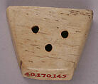 Ornament or Plaque, Bone; cut, pierced