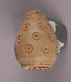 Button or Bead, Bone; incised and inlaid with paint
