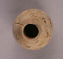 Button or Bead, Bone; incised and inlaid with paint