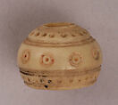 Button or Bead, Bone; incised and inlaid with paint