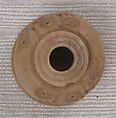 Button or Bead, Bone; incised and inlaid with paint