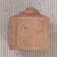 Button or Bead, Bone; tinted, incised, and inlaid with paint