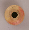 Button or Bead, Bone; tinted, incised, and inlaid with paint