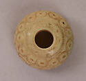 Button or Bead, Ivory or bone; tinted, incised, and inlaid with paint