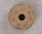 Button or Bead, Bone; tinted, incised, and inlaid with paint