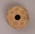 Button or Bead, Bone; tinted, incised, and inlaid with paint