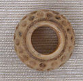 Button or Bead, Bone; incised and inlaid with paint