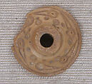 Button or Bead, Bone; incised and inlaid with paint