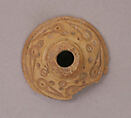 Button or Bead, Bone; incised and inlaid with paint