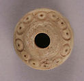 Spindle Whorl, Bone; incised and inlaid with paint
