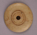 Spindle Whorl, Bone; incised