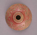 Spindle Whorl, Bone; tinted, incised, and inlaid with paint