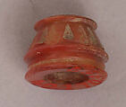 Button or Bead, Bone; tinted, incised, and inlaid with paint