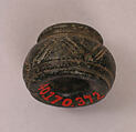 Button or Bead or Spindle Whorl, Stone; incised
