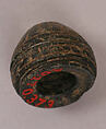 Button or Bead or Spindle Whorl, Stone; incised