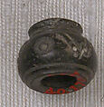 Button or Bead or Spindle Whorl, Stone; carved and incised