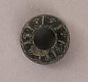 Button or Bead or Spindle Whorl, Stone; incised