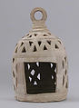 Lantern, Earthenware; slip-covered, carved and incised decoration; unglazed