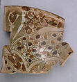 Ceramic Fragment, Earthenware; luster-painted on opaque white glaze