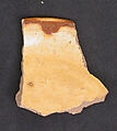 Fragment of a Dish, Earthenware; gritty reddish brown body, glazed