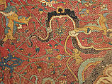 Carpet, Cotton (warp and weft), wool (pile); asymmetrically knotted pile 