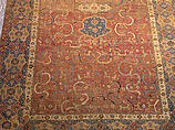 Carpet, Cotton (warp and weft), wool (pile); asymmetrically knotted pile 