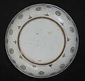 Dish with 'Tughra-illuminator' Design, Stonepaste; painted in blue under transparent glaze