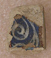 Tile Fragment, Stonepaste; polychrome painted under transparent glaze