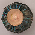 Stonepaste Bowl with Blue and Black Underglaze Painting, Stonepaste; glazed and incised