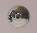 Button or Bead, Bone; incised and inlaid with paint