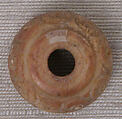 Button or Bead, Bone; incised and inlaid with paint
