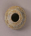 Button or Bead, Bone; tinted, incised, and inlaid with paint