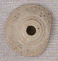 Button or Bead, Bone; incised and inlaid with paint